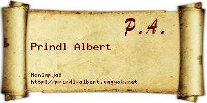 Prindl Albert névjegykártya